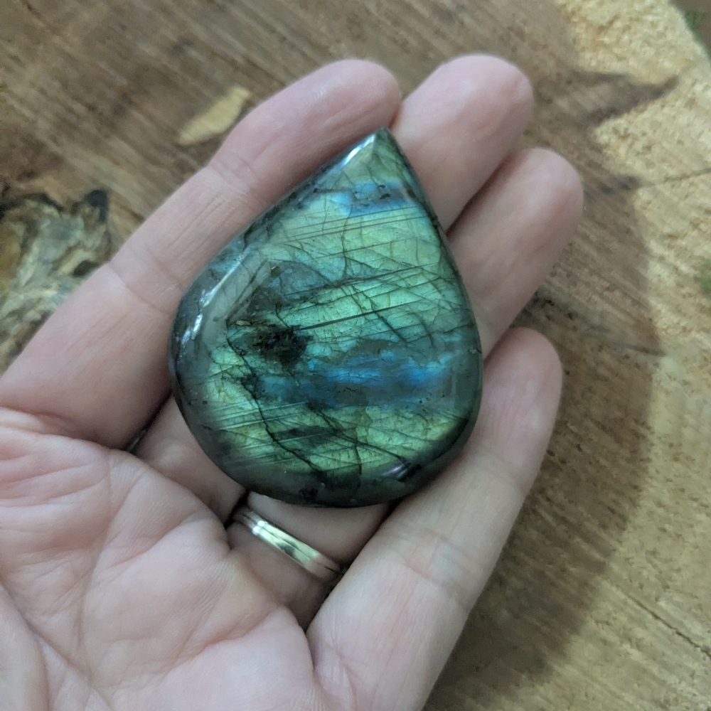 Large Labradorite Teardrop Gemstone Cabachon - Picture 8 of 17